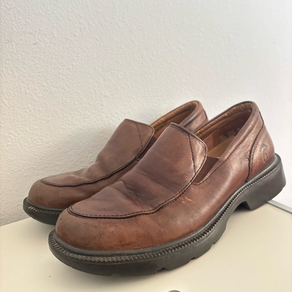 TIMBERLAND SMART COMFORT LEATHER SLIP ON PLATFORM CLOGS SZ 8 - Picture 3 of 7